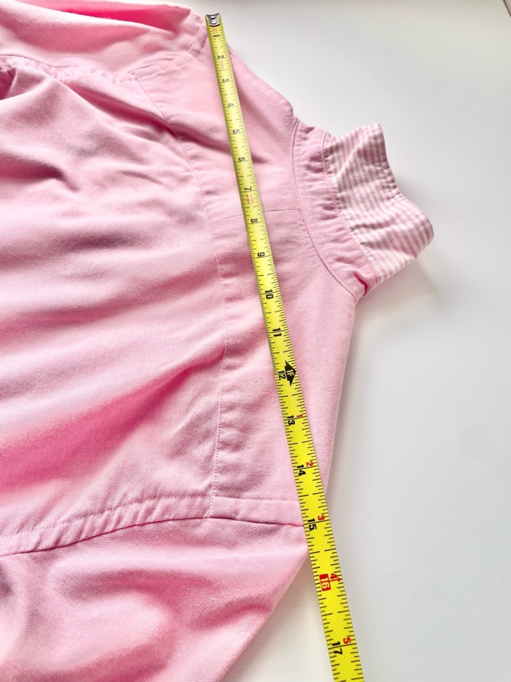 SOLD - Ralph Lauren Blue Label Pink Oxford Shirt Striped White Collar XS 2 Y2K - Picture 10 of 14